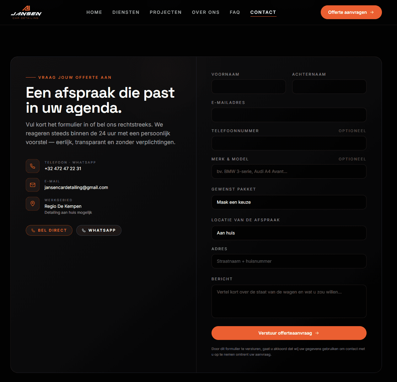 afspraak form
